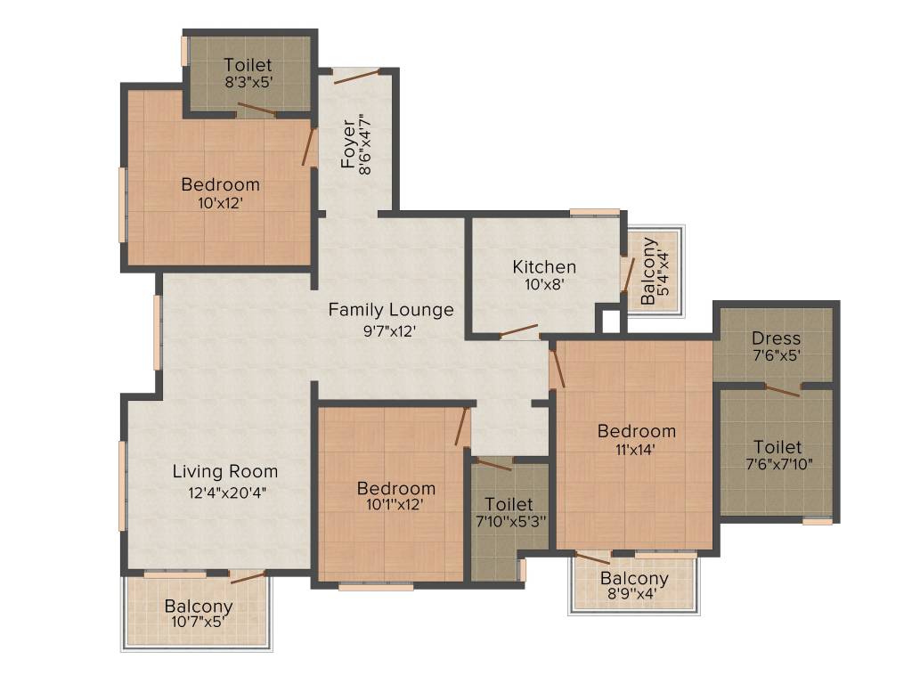 Emaar The Views (3BHK+3T (1,750 sq ft) 1750 sq ft)