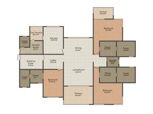 Kumar Privie Sanctum (3BHK+4T (2,850 sq ft) + Servant Room 2850 sq ft)