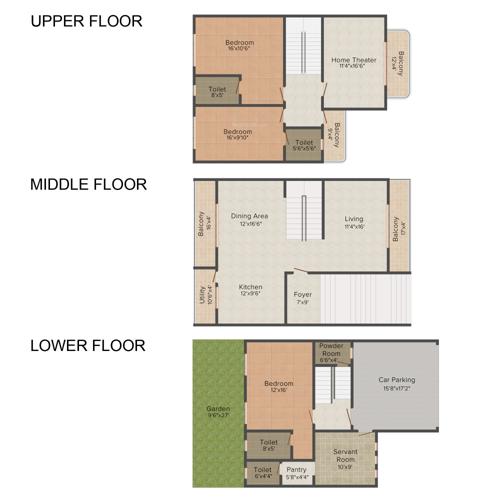 Heritage Noahs Ark (3BHK+3T (2,501 sq ft)   Servant Room 2501 sq ft)