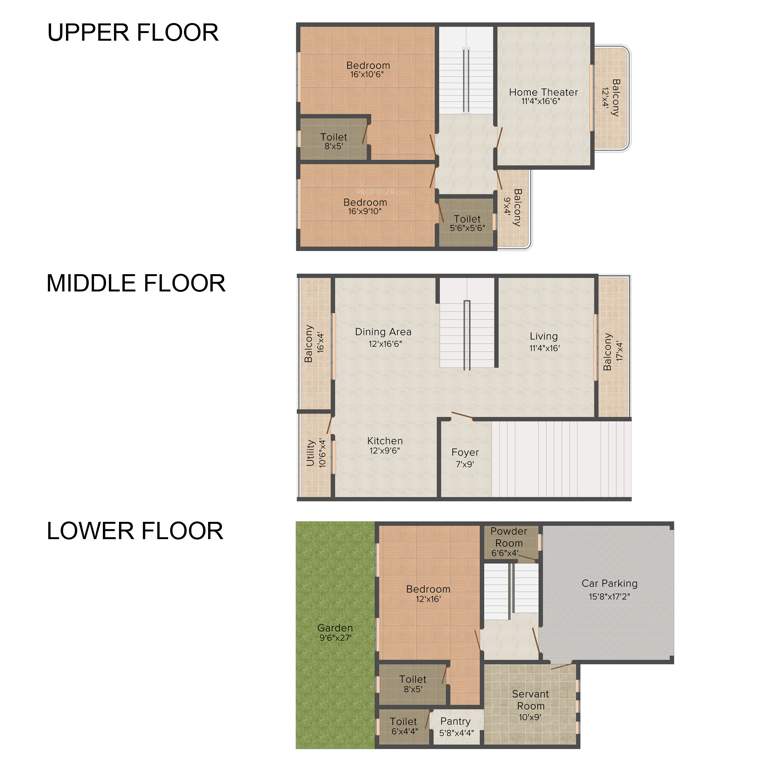 Heritage Noahs Ark (3BHK+3T (2,501 sq ft)   Servant Room 2501 sq ft)