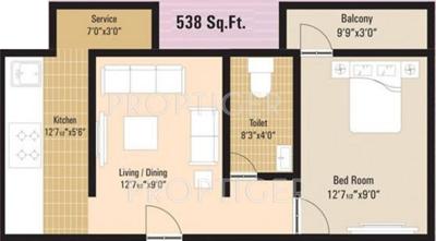 Future Pineville (1BHK+1T (538 sq ft) 538 sq ft)
