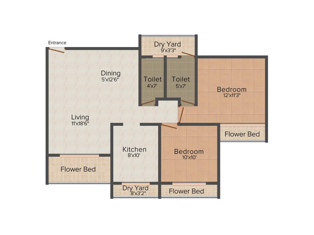 Shree Krupa Keshav Heights Phase I (2BHK+2T (1,098 sq ft) 1098 sq ft)