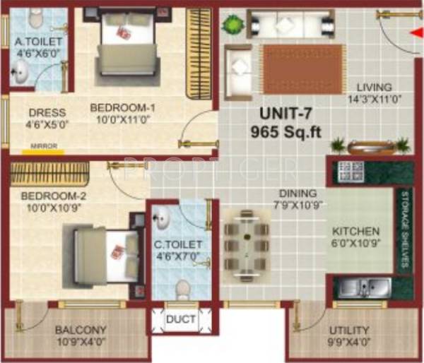 Shakti Sprinkle (2BHK+2T (965 sq ft) 965 sq ft) Shakti Sprinkle (2BHK+2T (965 sq ft) 965 sq ft)