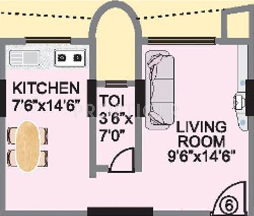 Garodia Mannat Towers (1BHK+1T (412 sq ft) 412 sq ft)