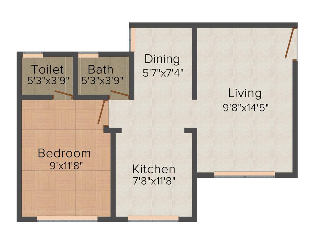 Vaastu Alps (1BHK+1T (565 sq ft) 565 sq ft)