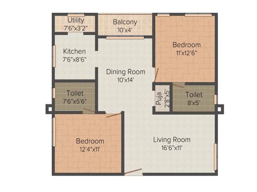 Shakthi Shakthi Fairmont (2BHK+2T (1,140 sq ft) 1140 sq ft)
