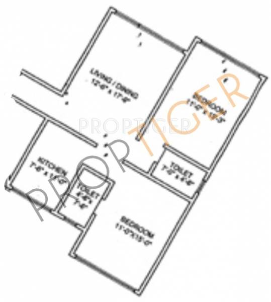 Rizvi Breezy Heights Floor Plan (2BHK+2T)