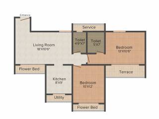 Priyanka Hill View Residency (2BHK+2T (1,125 sq ft) 1125 sq ft)
