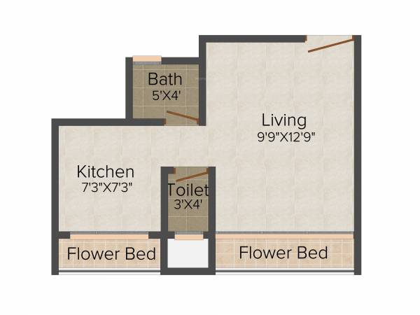 Oasis Glory 1BHK+1T (425 sq ft)