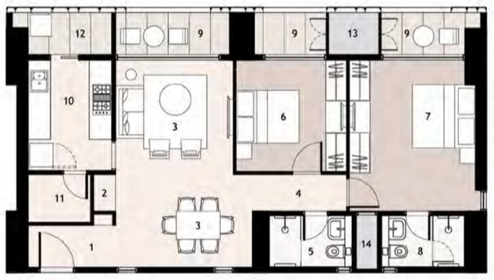 Lodha Enchante (2BHK+2T (1,431 sq ft) 1431 sq ft)