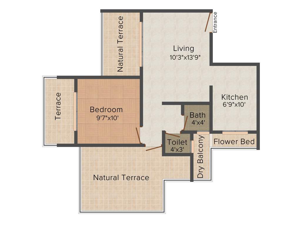 Shree Avenue 1 (1BHK+1T (804 sq ft) 804 sq ft)