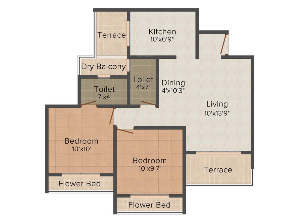 Shree Avenue 1 (2BHK+2T (1,040 sq ft) 1040 sq ft)