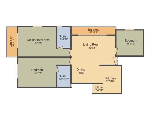 Tirumala Bala Pinnacle (3BHK+3T (1,420 sq ft) 1420 sq ft)