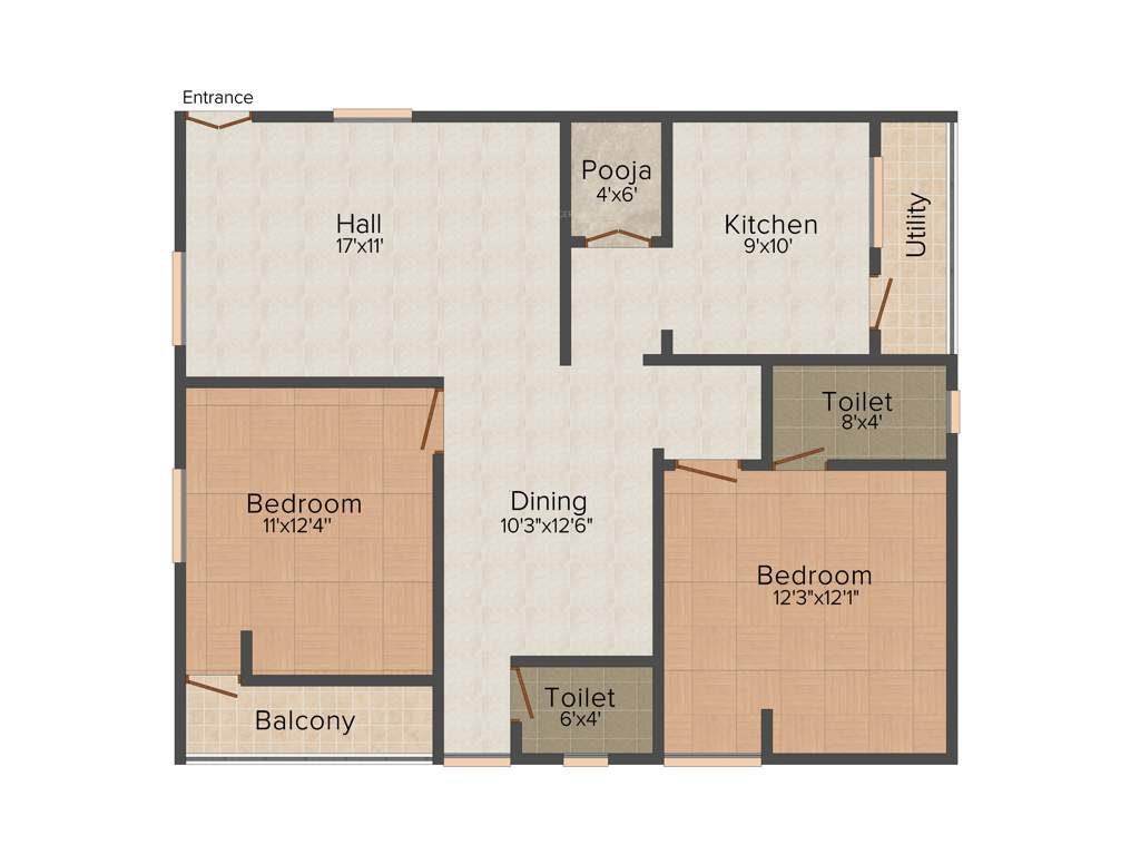 Dhanvi Dhanvi Hill View (2BHK+2T (1,176 sq ft)   Pooja Room 1176 sq ft)