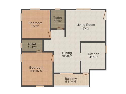 Manisha Construction M K Residency 2BHK+2T (1,238 sq ft)   Pooja Room