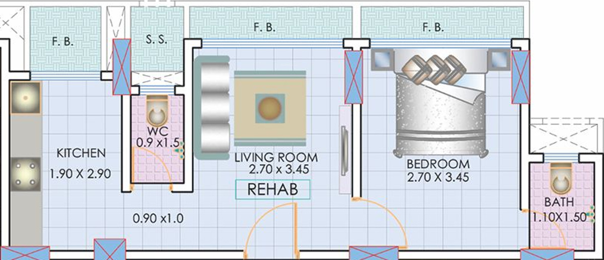 Sumit Abode II (1BHK+2T (800 sq ft) 800 sq ft) Sumit Abode II (1BHK+2T (800 sq ft) 800 sq ft)