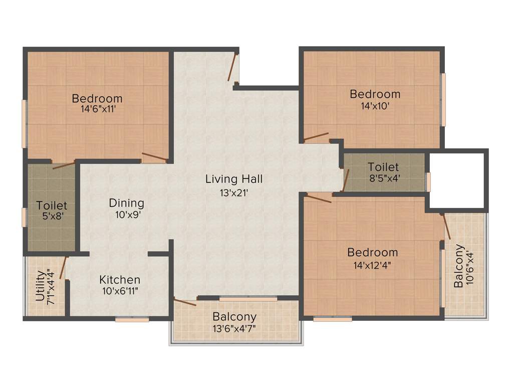 PNR SLV Bhanu Classic (3BHK+2T (1,558 sq ft) 1558 sq ft)