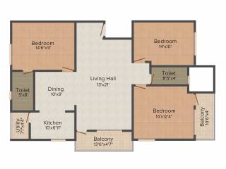 PNR SLV Bhanu Classic (3BHK+2T (1,558 sq ft) 1558 sq ft) PNR SLV Bhanu Classic (3BHK+2T (1,558 sq ft) 1558 sq ft)
