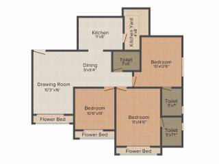 Goyal Orchid Paradise (3BHK+3T (1,545 sq ft) 1545 sq ft)