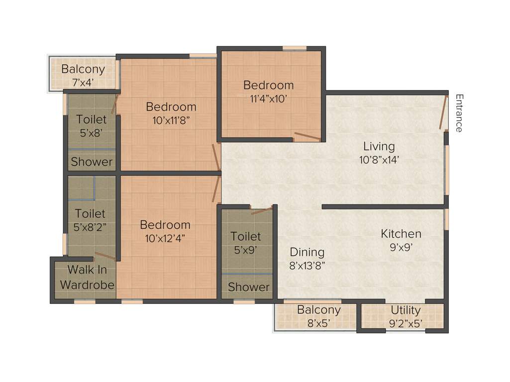Kritan Asta 3BHK+3T (1,350 sq ft)