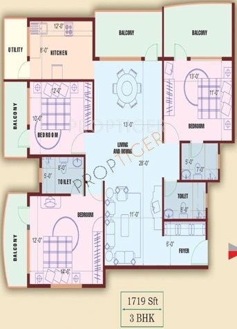 Manar Silver Shadows Apartment (3BHK+3T (1,719 sq ft) 1719 sq ft)