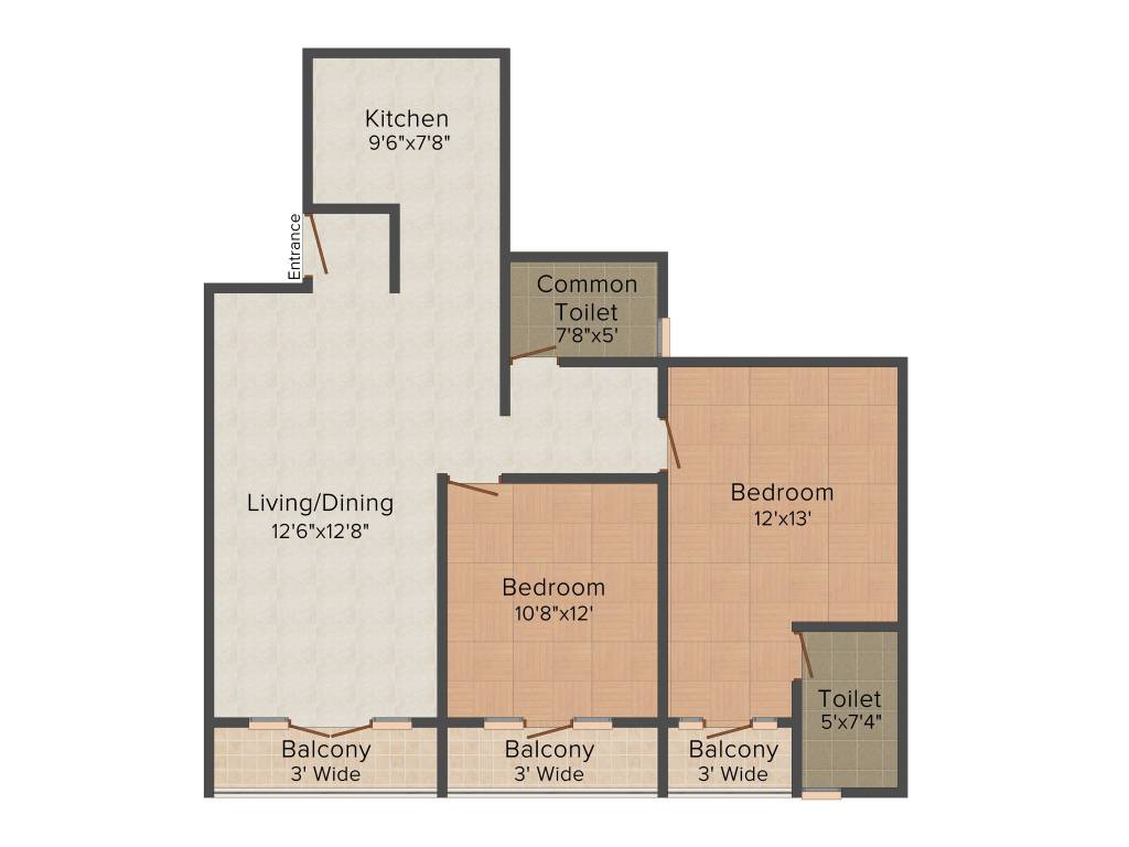 CMRS Oasis (2BHK+2T (1,231 sq ft) 1231 sq ft) CMRS Oasis (2BHK+2T (1,231 sq ft) 1231 sq ft)