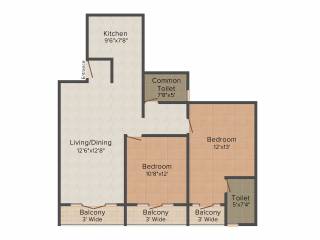 CMRS Oasis (2BHK+2T (1,231 sq ft) 1231 sq ft) CMRS Oasis (2BHK+2T (1,231 sq ft) 1231 sq ft)
