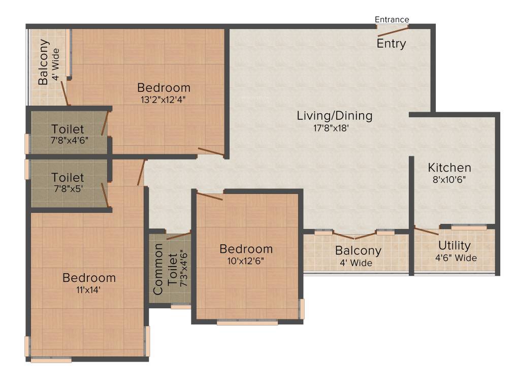 CMRS Oasis (3BHK+3T (1,542 sq ft) 1542 sq ft) CMRS Oasis (3BHK+3T (1,542 sq ft) 1542 sq ft)
