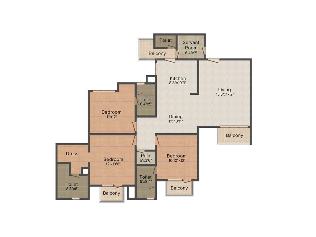 Parsvnath Royale (3BHK+3T (1,780 sq ft) 1780 sq ft)