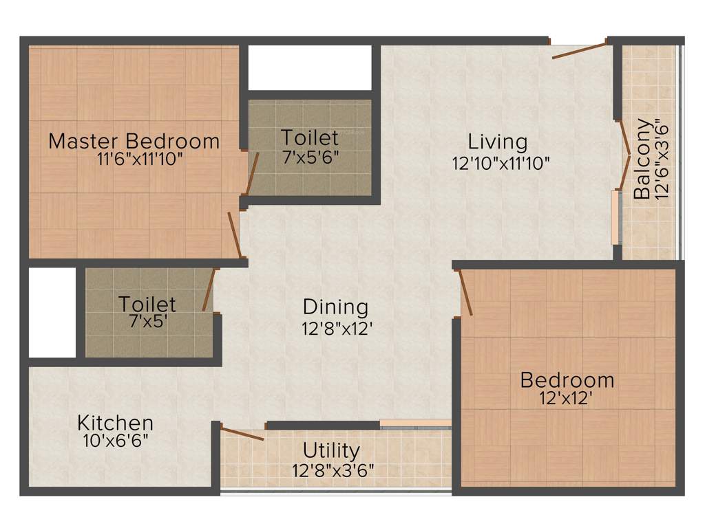 Aaradhana SR Brindavana (2BHK+2T (1,119 sq ft) + Pooja Room 1119 sq ft)