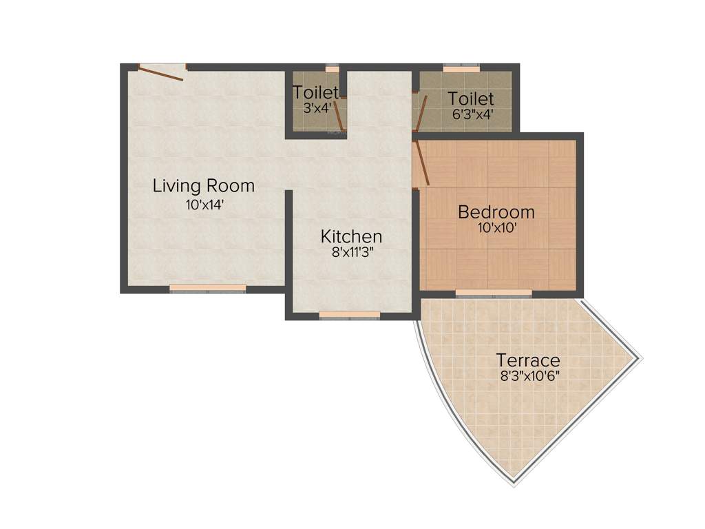 Kamalraj Hari Dwar (1BHK+2T (665 sq ft)   Study Room 665 sq ft)