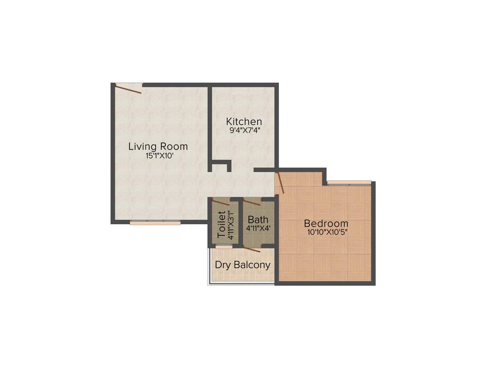 Radhey Residency 2 (1BHK+1T (670 sq ft) 670 sq ft)