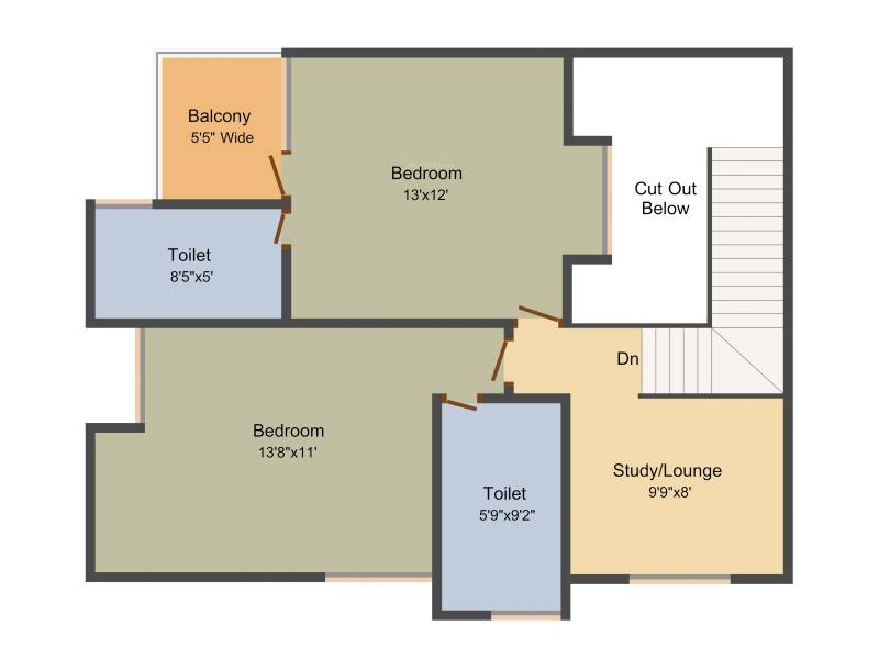 Vedic Sanjeeva Town Duplex (3BHK+3T (1,825 sq ft) + Study Room 1825 sq ft)
