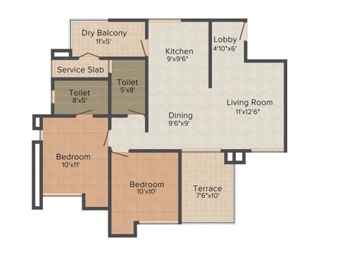 Nandan Carnival (2BHK+2T (944 sq ft) 944 sq ft)