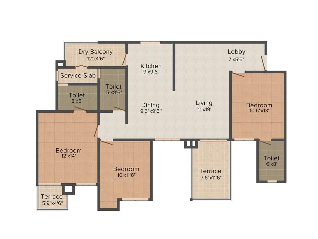 Nandan Carnival (3BHK+3T (1,610 sq ft) 1610 sq ft)