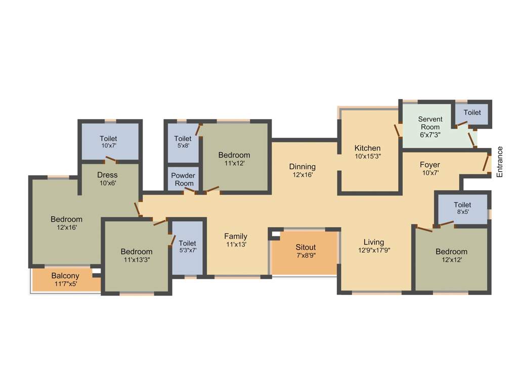 Prestige Lakeside Habitat (4BHK+5T (2,830 sq ft) + Servant Room 2830 sq ft)