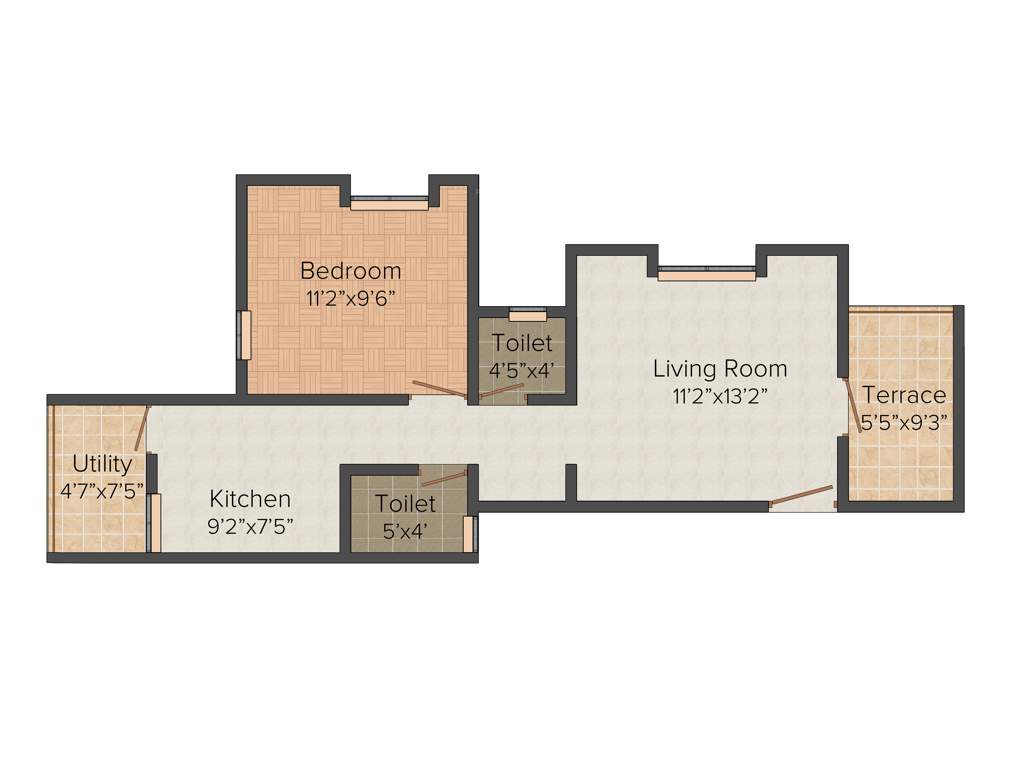 JD Green Paradise (1BHK+1T (687 sq ft) 687 sq ft)