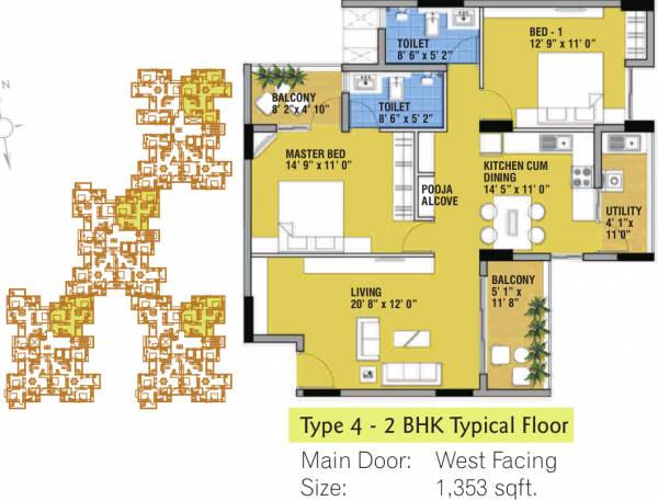 Olety Olety Landmark (2BHK+2T (1,353 sq ft) + Pooja Room 1353 sq ft)