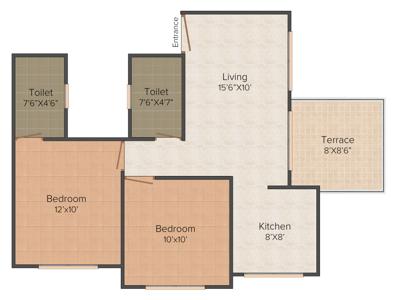 Shreyas Raaga (2BHK+2T (799 sq ft) 799 sq ft)