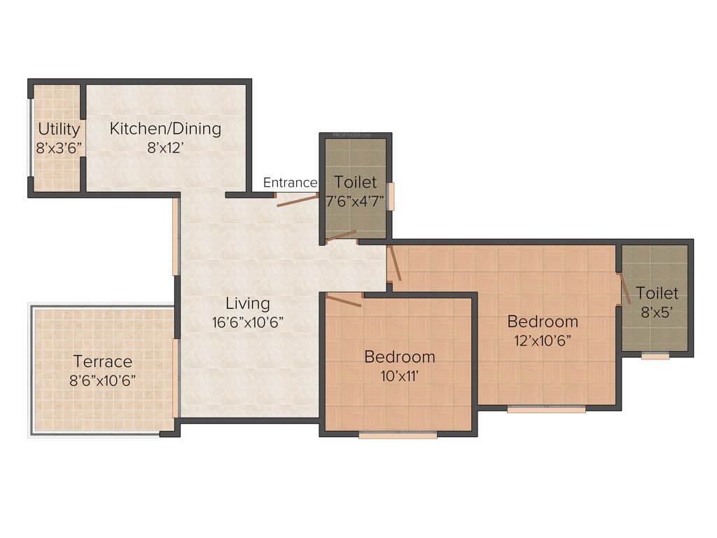 Shreyas Raaga (2BHK+2T (975 sq ft) 975 sq ft)