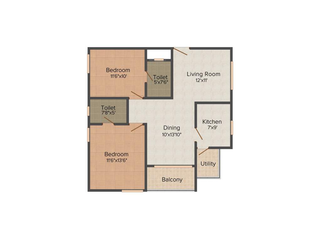 Srinidhi Sri Moonstone Park (2BHK+2T (1,044 sq ft) 1044 sq ft)