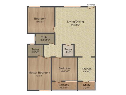 Shivaganga Palace (3BHK+2T (1,325 sq ft)   Pooja Room 1325 sq ft)