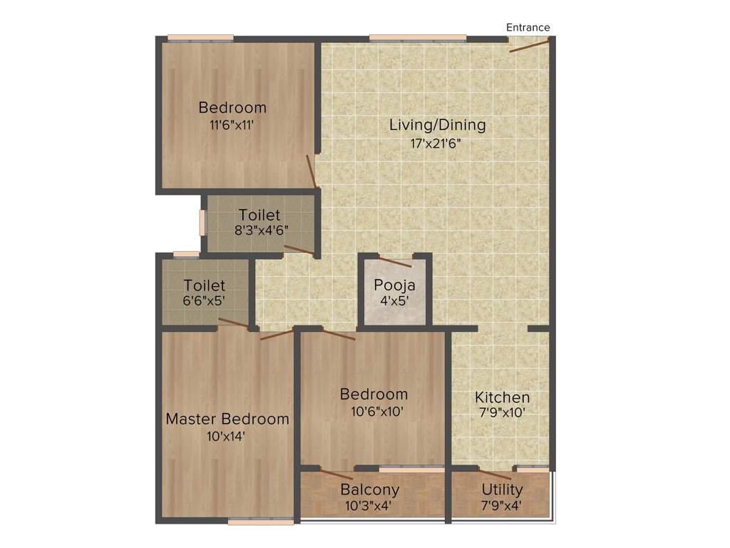 Shivaganga Palace (3BHK+2T (1,325 sq ft)   Pooja Room 1325 sq ft)