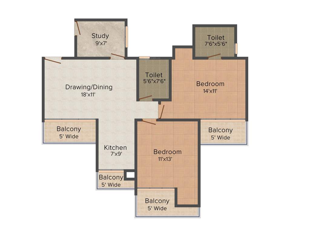 Mangalya Ophira (2BHK+2T (1,250 sq ft)   Study Room 1250 sq ft)