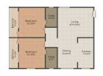 AR SM Signature (2BHK+2T (1,075 sq ft) 1075 sq ft)
