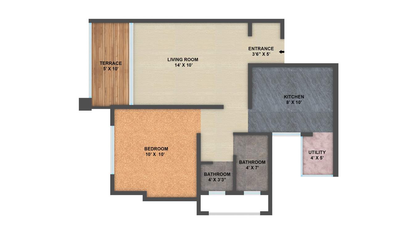 Shubhankar Durvaa (1BHK+1T (633 sq ft) 633 sq ft)