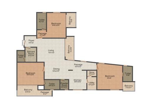 Arge Helios (3BHK+3T (2,357 sq ft) + Servant Room 2357 sq ft) Arge Helios (3BHK+3T (2,357 sq ft) + Servant Room 2357 sq ft)