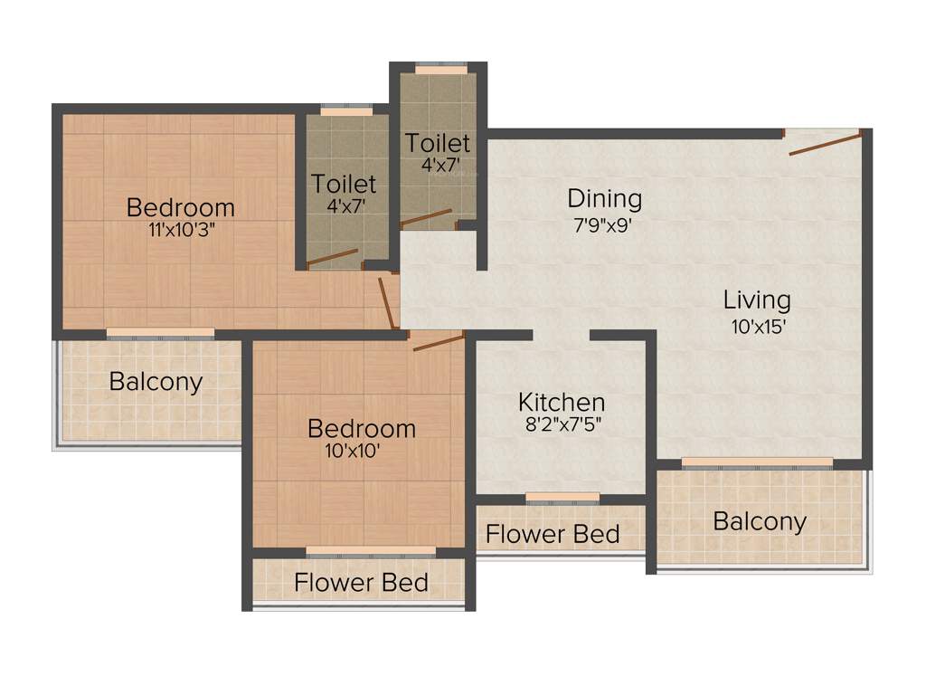 Vishwa Abha (2BHK+2T (1,065 sq ft) 1065 sq ft)