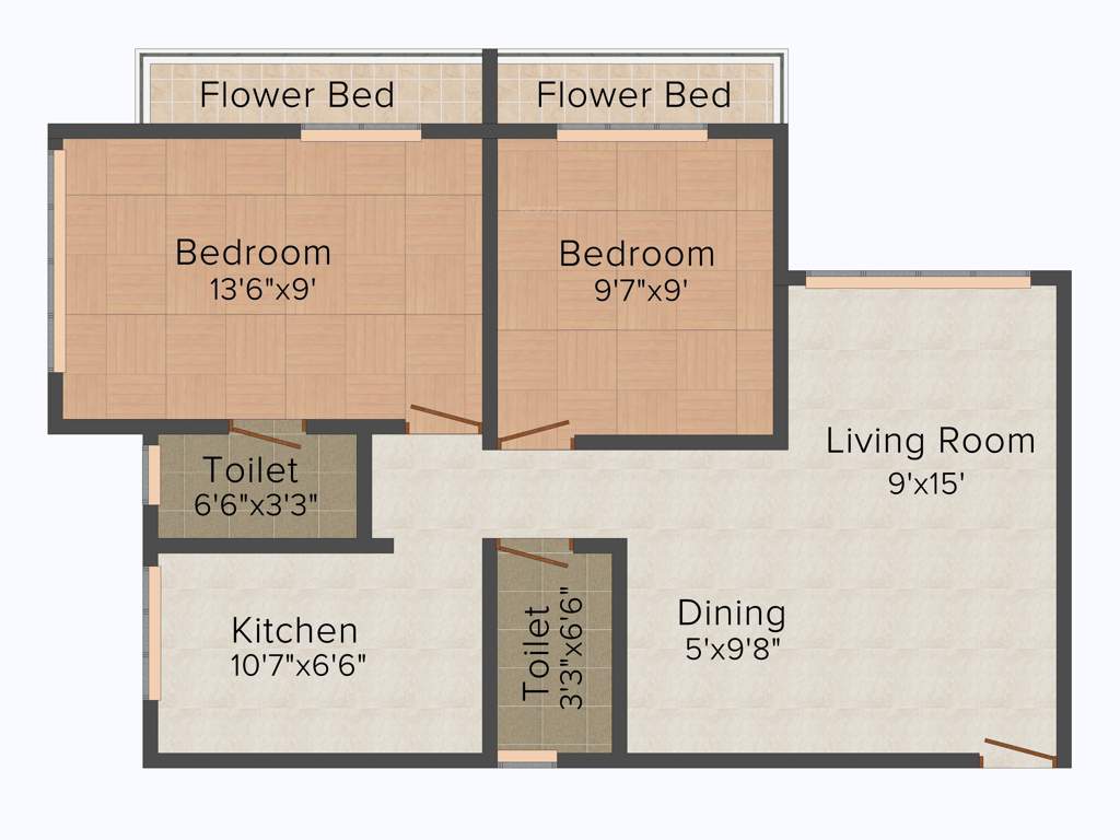 Vaastu Landmark Riverside (2BHK+2T (901 sq ft) 901 sq ft)