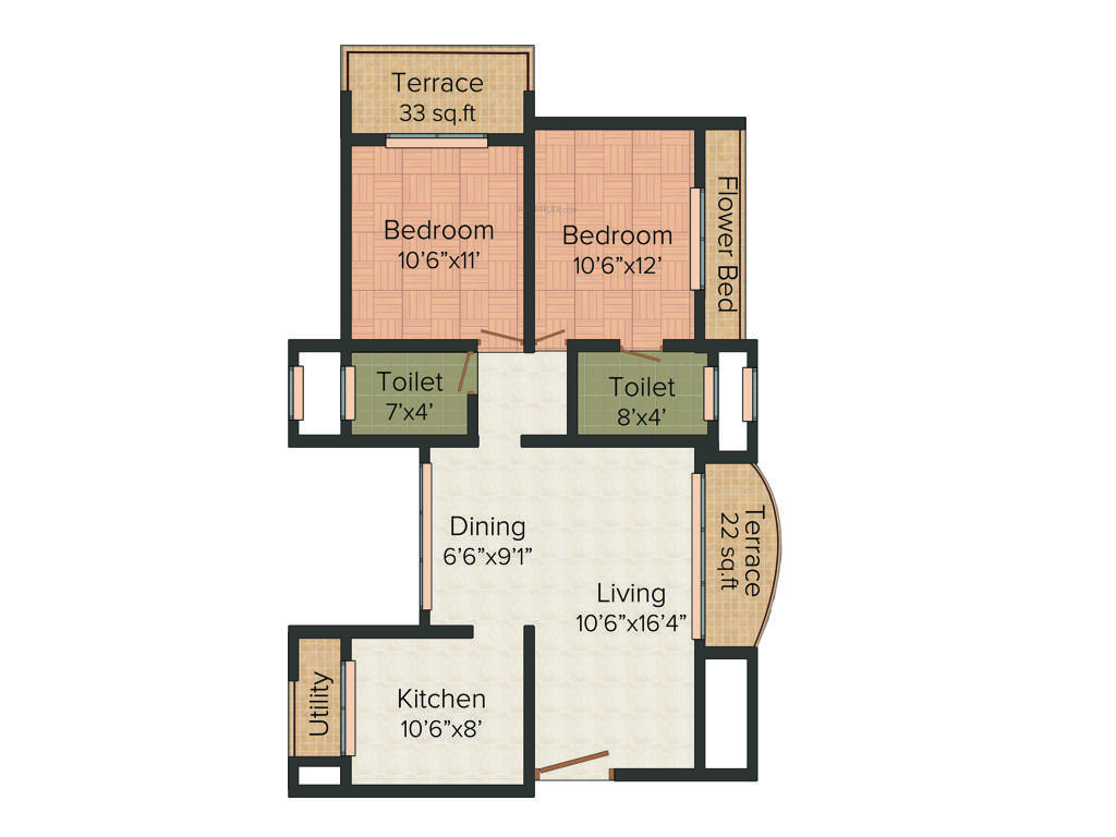 RS Grandeur (2BHK+2T (1,210 sq ft) 1210 sq ft)